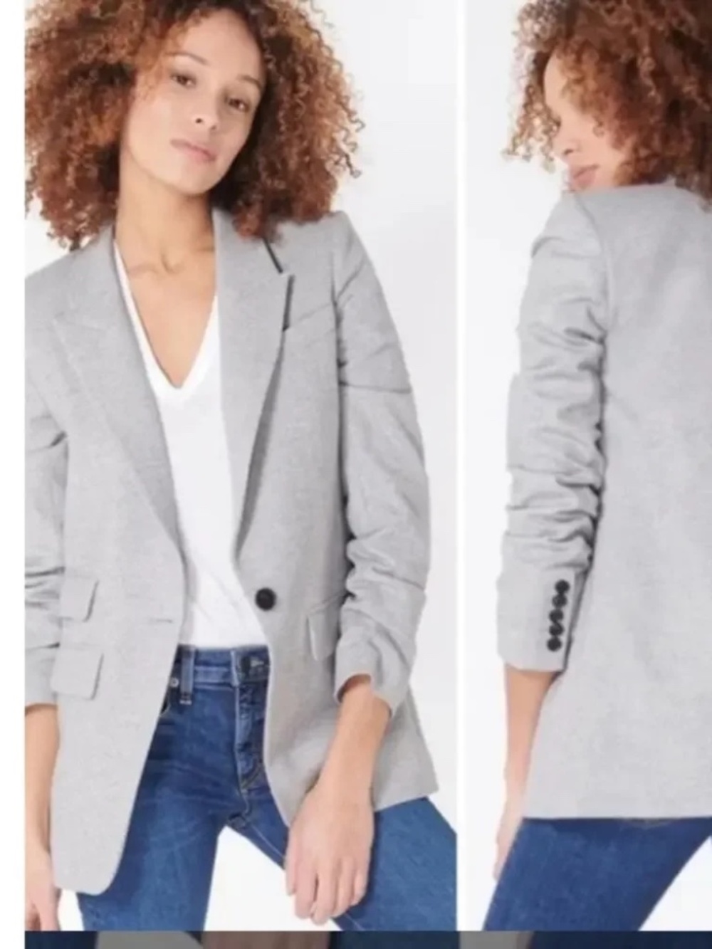 Veronica Beard Martel Dickey Blazer Jacket Wool Blend Gray Womans 4